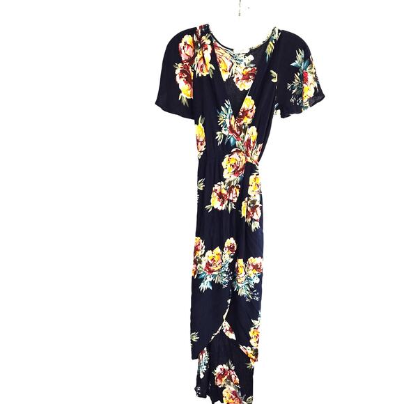 Spring Haze Small  Blue Women's Short Sleeves Hi Low Sun Dress Miss Size 4 6 S - Picture 3 of 7